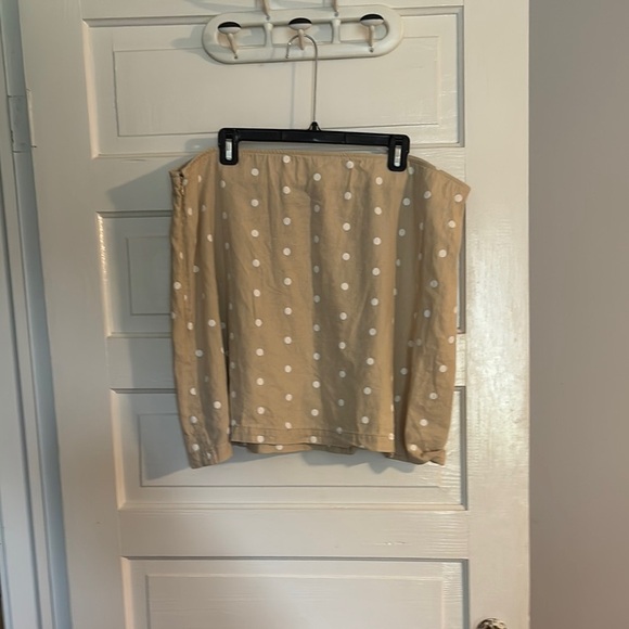 Old Navy Beige with White Dots Linen Blend Skirt - Picture 1 of 4
